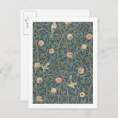 Carte Postale 'Bird and Pomegrenate' Wallpaper Design, printed b (Devant / Derrière)