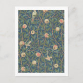 Carte Postale 'Bird and Pomegrenate' Wallpaper Design, printed b (Devant)