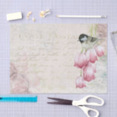 Carte Postale Bird between Flowers Tissue Paper Tissuepapier (Craft)
