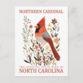 Carte Postale Bird Cardinal du Nord de la Caroline du Nord États (Devant)