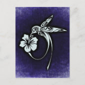 Carte Postale Bird Motif en bleu (Devant)