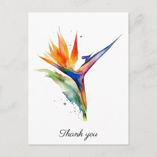 Carte Postale Bird of Paradise Watercolor, custom (Devant)