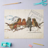 Carte Postale Bird Set 3 of 4 (European Robins) Tissuepapier (Craft)