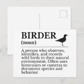 Carte Postale Birder definition - wild bird observer (Devant / Derrière)