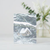 Carte Postale birdhouse dans la neige (Debout devant)