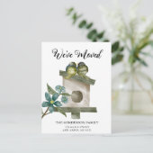 Carte postale Birdhouse New Home Moving Faire-part (Debout devant)