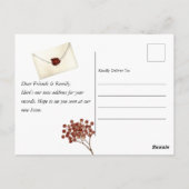 Carte postale Birdhouse New Home Moving Faire-part (Dos)