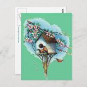 Carte Postale Birdhouse vintage (Devant / Derrière)