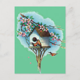 Carte Postale Birdhouse vintage