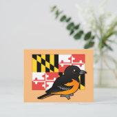 Carte Postale Birdorable d'Etat du Maryland : Baltimore Oriole (Debout devant)