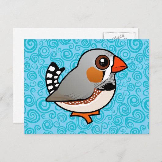 Carte Postale Birdorable Zebra Finch (Devant / Derrière)