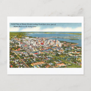 Carte Postale Bird's-Eye View de Miami, Floride, Vintage