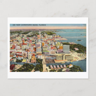 Carte Postale Bird's-Eye View de Miami, Floride, Vintage