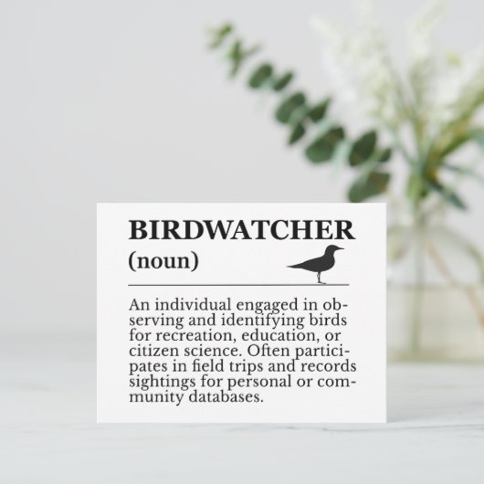 Carte Postale Birdwatcher Definition Observation Identification (Debout devant)