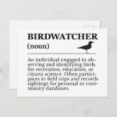 Carte Postale Birdwatcher Definition Observation Identification (Devant / Derrière)
