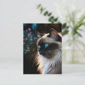 Carte postale Birman Cat in Floral Oils (Debout devant)