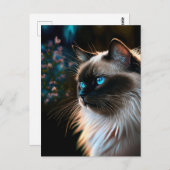 Carte postale Birman Cat in Floral Oils (Devant / Derrière)