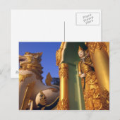 Carte Postale Birmanie (Myanmar), Rangoon (Yangon) Temple (Devant / Derrière)