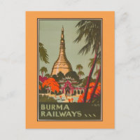 Birmanie Myanmar Temples | Poster Vintage voyage