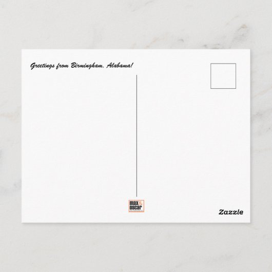 Carte postale Birmingham, Alabama (Dos)