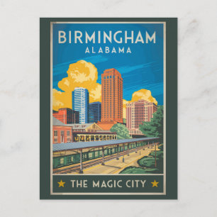 Carte Postale Birmingham Alabama Voyage Art Vintage