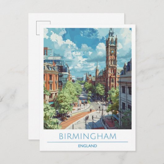 Carte Postale Birmingham Angleterre Travel (Devant / Derrière)