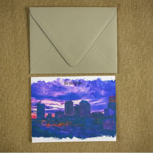 Carte Postale Birmingham - Royaume-Uni aquarelle Vue