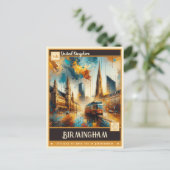 Carte Postale Birmingham, Royaume-Uni | Peinture Vintage (Debout devant)