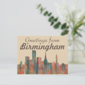 CARTE POSTALE BIRMINGHAM UK SKYLINE (Debout devant)