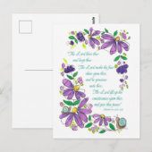 Carte Postale Birthday Blessings Scripture Numbers 6:24-26 (Devant / Derrière)