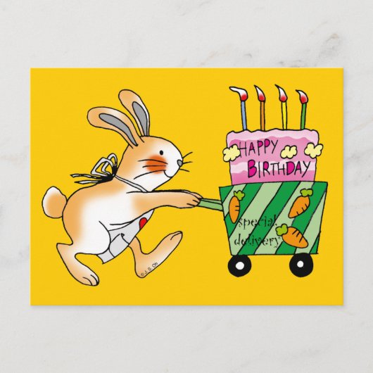 Carte Postale Birthday Bunny Cake (Devant)