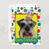 Carte Postale Birthday Cupcake - Schnauzer (Devant / Derrière)