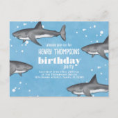 Carte Postale Birthday Fun Whimsical Sharks QR Code Social Media (Devant)