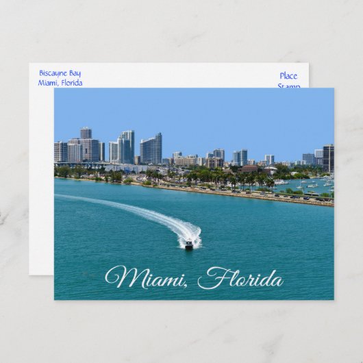 Carte postale Biscayne Bay Miami Beach Floride (Devant / Derrière)