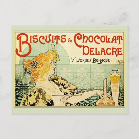 Carte Postale Biscuits & Chocolat Delacre (Sauge) (Devant)