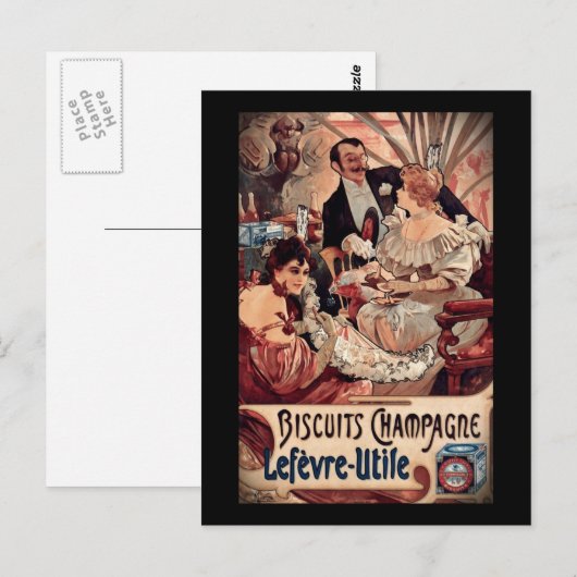 Carte Postale Biscuits de Champagne 1896 (Devant / Derrière)