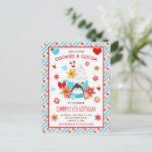 Carte Postale Biscuits de Noël et Anniversaire Bleu Chocolat Cha (Debout devant)