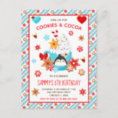 Carte Postale Biscuits de Noël et Anniversaire Bleu Chocolat Cha (Devant)