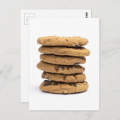 Carte Postale biscuits empilés de délicieuses chips de chocolat (Devant / Derrière)