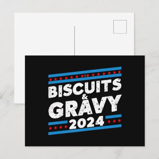Carte Postale Biscuits et Gravy 2024 élection présidentielle (Devant / Derrière)