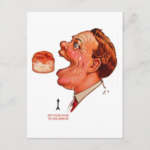 Carte Postale Biscuits 'L'homme rencontre Biscuit' Illusion Opti