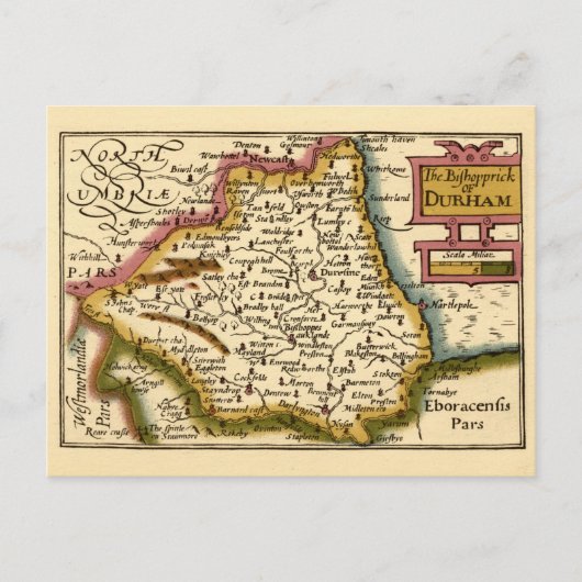 Carte Postale Bishopprick du comté de Durham Angleterre Ancienne (Devant)