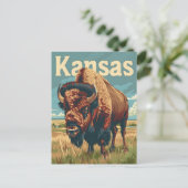 Carte Postale Bison américain du Kansas (Debout devant)