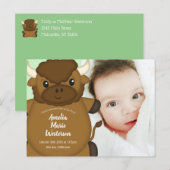 Carte Postale Bison Buffalo Baby shower vert (Devant / Derrière)