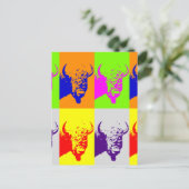 Carte Postale Bison de Buffalo Art Pop de 4 couleurs (Debout devant)