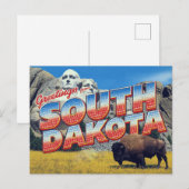 Carte Postale Bison du mont Rushmore du Dakota du Sud (Devant / Derrière)