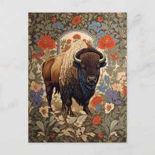 Carte Postale Bison élégant William Morris inspiré