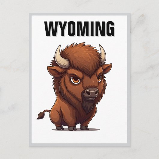 Carte Postale Bison mignon Wyoming (Devant)