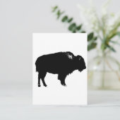 Carte Postale Bison noir et blanc Silhouette Pop Art (Debout devant)