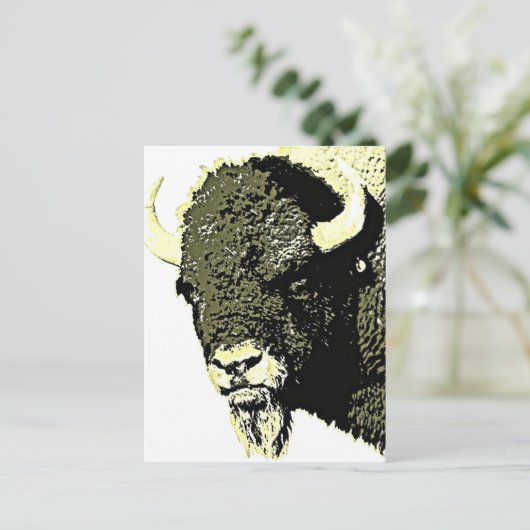 Carte Postale Bison Pop Art (Debout devant)